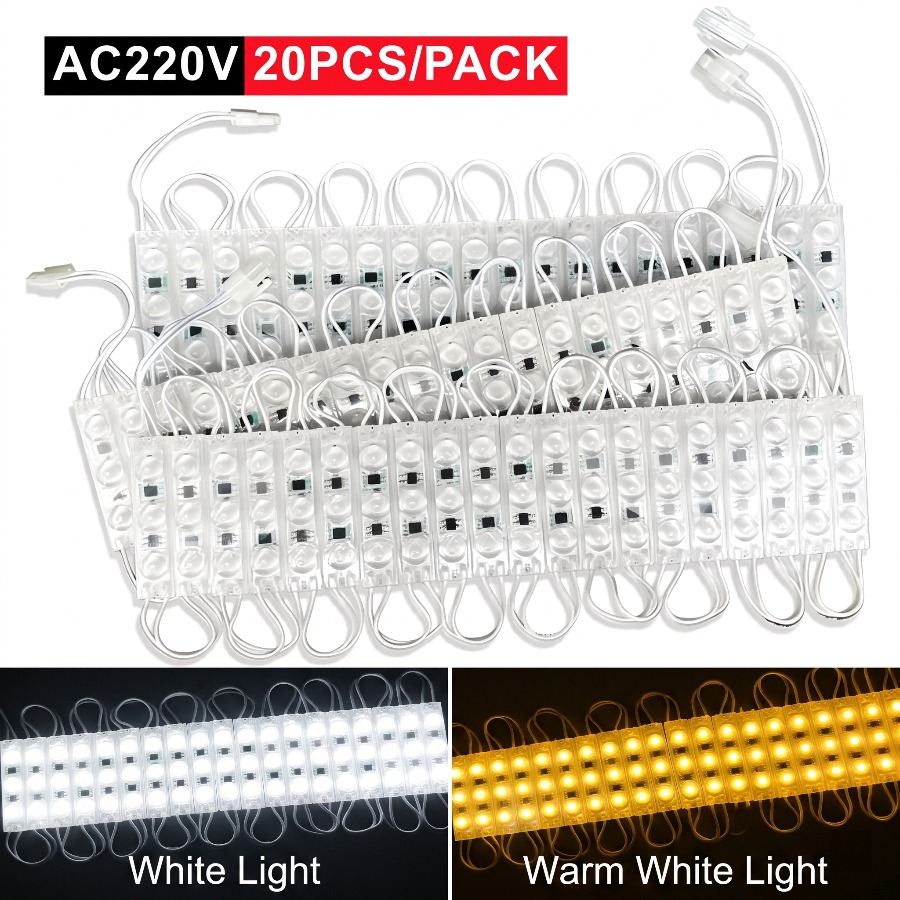 Outdoor Power Strip Weatherproof - โมดูลไฟ LED 220V แบบไฮไลท์ 20 ชิ้น